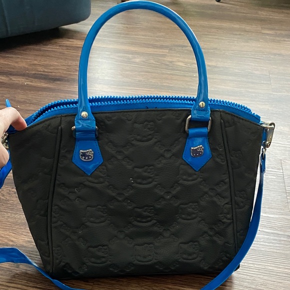 Loungefly Hello Kitty Black Satchel with Blue Accents - Picture 4 of 9